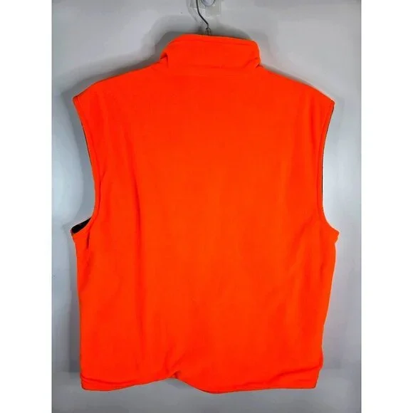Red Head Camo/Orange Reversible Zip Up Fleece Vest Men's Size Large - Picture 5 of 9